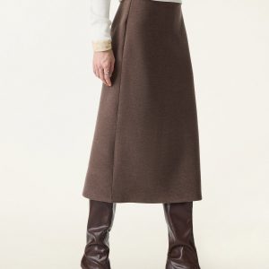 Slimming A-line Pull-on Midi Skirt