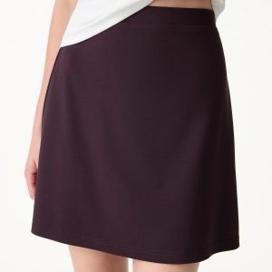 Stretchy Mid Rise A-Line Pull-On Skirt