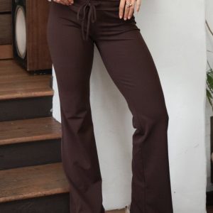 NYLEE Soft Span Jersey Yoga Wide Leg Pants