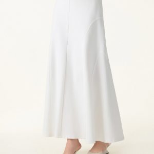 Wrinkle-Resistant A-Line Flared Maxi Skirt